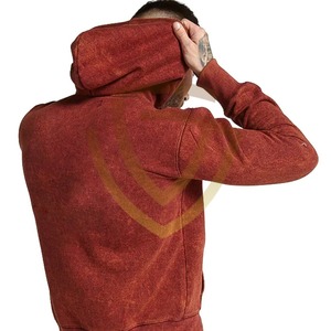 Survêtement d'hiver personnalisé pour homme, style streetwear, délavé à l'acide, confortable, respirant, à capuche, motif uni doux - Product Image 4