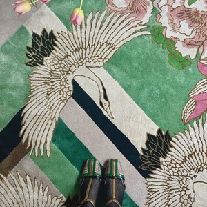 Tapis contemporain moderne Vogue Deco tufté à la main pour la décoration de la maison du salon - Product Image 1