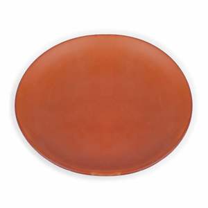 Plato redondo de arcilla de terracota Natural hecho en La India con acabado brillante y liso para servir y cocinar - Product Image 4