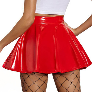Top Trending <b>Red</b> Colo Mini Skirt <b>Hot</b> Sales Women Leather Skirt Best Design Women Stylish Leather Skirt - Product Image 3