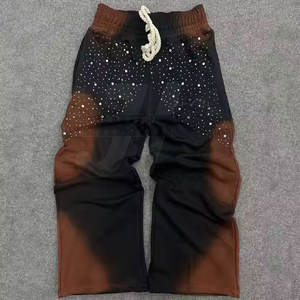 กางเกงขายาวผู้ชายสไตล์สตรีทแวร์ประดับหินแวววาวตกแต่งด้วยพลอยเทียม - Product Image 4