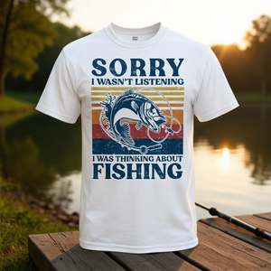 T-shirt de pêche vintage unisexe pour adulte, manches courtes, col rond, imprimé sérigraphié, sport et plein air - Product Image 3