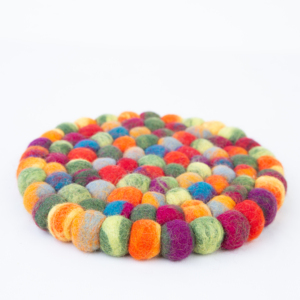 Custom Designed Classic Wool Coasters Handcrafted Soft Polyester Mats Pads for Sustainable Home <b>Kitchen</b> Surfaces - Product Image 2