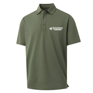 Polos de algodón 100% de manga corta personalizados para hombre, camisetas de polo de tela cómodas con logotipo serigrafiado Vintage para hombre - Product Image 1