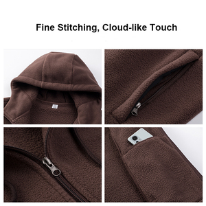 Áo khoác nỉ lông cừu dày dặn & áo hoodie nam mùa đông họa tiết Rilakkuma in kỹ thuật số phong cách đường phố chống xù thân thiện với môi trường - Product Image 3