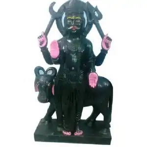 Lord Black Marmor Lord Shani Dev Statue handgemachte Marmor-Skulptur mit Arbeit Segnung Handposition für Tempel Tempel für Zuhause