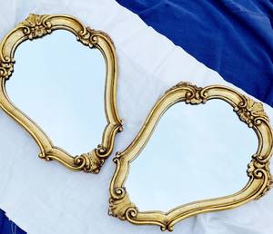 <b>mirror</b> in Baroque style gilded wood. Pair of <b>vintage</b> Florentine <b>mirrors</b>. Bohemian decor <b>vintage</b> <b>mirror</b> - Product Image 4