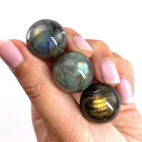 Sphère d'agate labradorite grise naturelle chatoyante, taille personnalisée, polie, haute qualité, pour la thérapie et le Feng Shui, boule de cristal