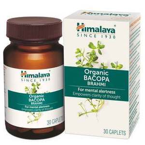 Comprimés de Bacopa Brahmi biologiques de l'Himalaya, formule à base de plantes naturelles pour la vigilance mentale, la mémoire et la clarté. - Product Image 3