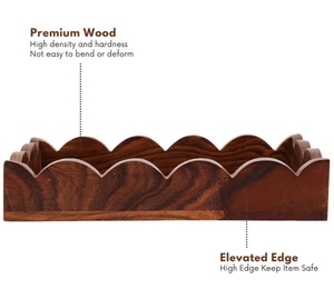 Petit plateau en bois de Sesham et Hêtre Plateau de service en bois avec poignées Plateau de service décoratif Plateau pour table de petit déjeuner Décoratif - Product Image 6