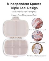 Distributeur de médicaments pliable avec 8 compartiments, boîte à pilules Portable, conteneur de rangement