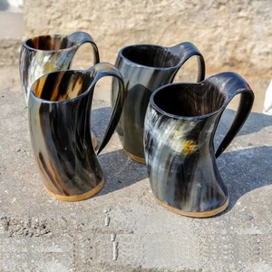 แก้วไวน์ลายควายวัวฮอร์นแก้วเบียร์ไวกิ้งทำมือทันสมัยขนาด200มล. 1000มล. ผลิตจากอินเดียเป็นมิตรต่อสิ่งแวดล้อม - Product Image 2