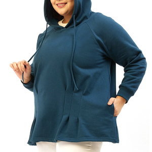 Sweat à capuche uni vierge grande taille XXL pour femmes, sweats à capuche épais épais à épaules tombantes, fournisseur en gros, bas quantité minimale de commande - Product Image 3