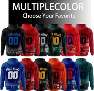 Sweat à capuche de baseball personnalisé sweat-shirt sublimé nom personnalisé conception solide XS-XL taille tricoté pour hommes femmes jeunes pour l'automne - Product Image 6