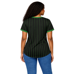 Pull de baseball noir 08 Soror, maillot de sororité grecque pour femmes, rose et vert, vêtements décontractés élégants pour la sororité universitaire - Product Image 2