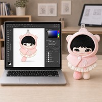 Gantungan Kunci Boneka Plush Idol Kpop Custom, Boneka Lembut, Liontin Lucu, Koleksi, Hadiah untuk Penggemar, Grosir