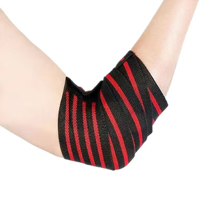 Venda Protectora de Codo Elástica y Transpirable de Triple Raya para Levantamiento de Pesas, Precio Económico Directo de Fábrica, Alta Calidad - Product Image 2