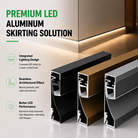 Profilé en aluminium moderne pour plinthe LED avec canal pour bande LED, pour éclairage architectural mural et au sol