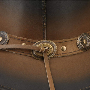 Sombrero de vaquero de ala ancha triturable de gamuza personalizado Unisex cuero trenzado ecológico ligero invierno al aire libre agricultura y viajes - Product Image 4