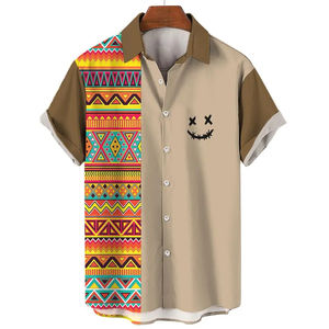 เสื้อเชิ้ตผู้ชายลำลองแขนยาวแบบถัก ระบายอากาศได้ดี เป็นมิตรกับสิ่งแวดล้อม พิมพ์ลาย 3 มิติ ติดกระดุม - Product Image 4