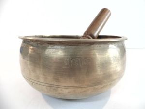 Cuenco de Canto de Metal, acabado dorado, instrumento Musical artesanal, cuenco del Himalaya, cuenco de ONG para meditación, por exportación - Product Image 3