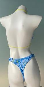 Ensemble de bikini personnalisé unisexe de haute qualité 2 pièces avec décoration de ceinture brodée en élasthanne/nylon Service OEM disponible - Product Image 3