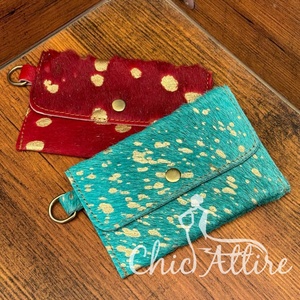 ใหม่กระเป๋าสตางค์หนังวัวสีแดงสีเขียวขุ่นและสีเงินสำหรับผู้หญิงพร้อมพวงกุญแจกระเป๋าใส่บัตรหนังแท้กระเป๋าสตางค์ขนาดเล็ก - Product Image 1