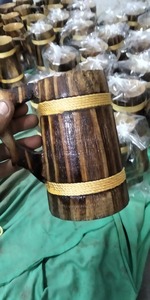 Jarra de Cerveza de Madera Hecha a Mano Más Vendida, Jarra de Cerveza de Madera de Lujo, Estilo Vintage, Alta Demanda, Hecha en India, Jarra de Vino y Cerveza de Madera - Product Image 3