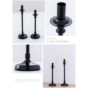 Good Sale High Quality <b>Black</b> Powder Coating Metal Candle Holder Iron Decorative <b>Candlestick</b> for Home Decor Luxury Candle Vessel - Product Image 2