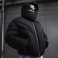 Veste d'hiver matelassée coupe-vent chaude et surdimensionnée pour homme, style streetwear urbain, personnalisable en gros