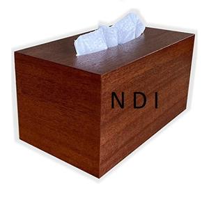 Porta Servilletas Cuadrado de Madera con Acabado en Nogal para Decoración de Mesa, Estilo Clásico, Ideal para Centros de Mesa - Product Image 1