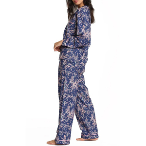 Conjunto de ropa de dormir informal de talla grande para mujer, pantalones de punto gofres de manga larga elegantes y sencillos, pijamas de cintura elástica para primavera - Product Image 2