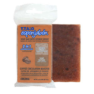 Éponge à savon au café 2 en 1 Esponjabon | Outil de bain exfoliant et nettoyant - Product Image 1