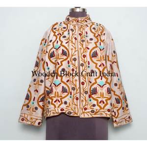 Handmade Finished Suzani Embroidered Quilted Cotton Jacket Vintage Ethnic Velvet Outerwear <b>Women</b> Winter Boho Wholesale Fair - Product Image 6