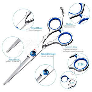 Kit profesional de tijeras de peluquero y tijeras de adelgazamiento con logotipo personalizado para corte de cabello y peinado - Product Image 2