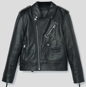 Nouvelle Veste en Cuir Unisexe Modèle 2026 Tendance Coupe-Vent Écologique Respirante Col Montant Logo Avant Style Vintage - Product Image 2