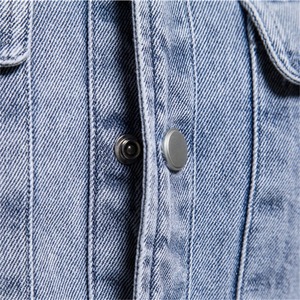 Nouveau design uni personnalisé vestes pour hommes en denim 100% coton veste décontractée pour hommes de qualité supérieure délavé jeans homme vestes - Product Image 5