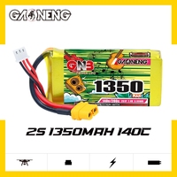 GAONENG GNB 1350MAH 7.4V 2S 140C XT60 Paket Baterai LiPo Kinerja Tinggi untuk Hobi RC Lithium Polymer Soft Pack Balap FPV Drone