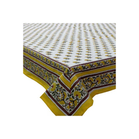 Nappe élégante et tendance en coton 100% écologique, imprimée à la main avec un motif floral de roses, logo personnalisé, vente directe d'usine