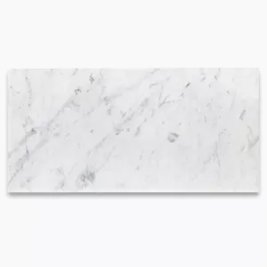 C48P 12x24 poli Venato Bianco Carrera moderne carreau de sol en marbre blanc de Carrare grande dalle de calcite imperméable pour villa hôtel - Product Image 1