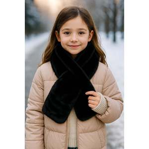 Écharpe en peluche noire pour fille Byn001 - Noir - Product Image 5