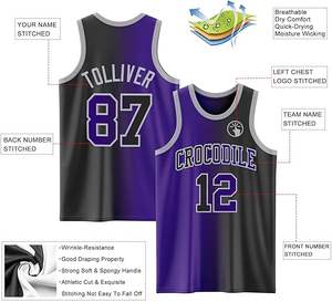 เสื้อบาสเก็ตบอลของผู้ชายเสื้อบาสเก็ตบอลแห้งเร็ววินเทจชุดตาข่ายระบายอากาศ - Product Image 4