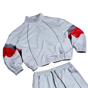Men's High Quality Winter Two-Piece Set Breathable <b>Zip</b>-<b>Up</b> <b>Jacket</b> Reflective Stripe Solid Cotton Track Pants Plus Eco-Friendly - Product Image 3
