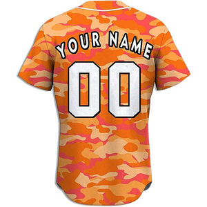 Maillot de softball brodé, design personnalisé, style boutonné, maillot de baseball en mesh vierge pour homme - Product Image 2