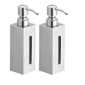 Nouveau design de distributeur de savon en métal argenté Bouteille de liquide et de lotion élégante, idéale pour la décoration de la salle de bain, la cuisine et le nettoyage des mains - Product Image 4