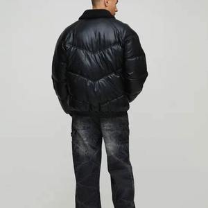 Chaqueta de Plumón para Hombre de Invierno, Personalizada, de Alta Calidad, con Cuello de Piel, Cierre de Cremallera, Chaqueta de Burbuja de Alta Calidad 2025 - Product Image 2