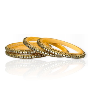 Ensemble de bracelets en perles géométriques de qualité supérieure, plaqué or, tendance, style Kundan, travail lourd, coupe rectangulaire, prix de gros - Product Image 2