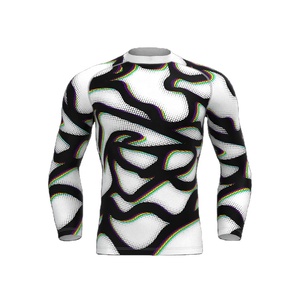 Rashguard à manches longues personnalisé OEM pour hommes, vêtements de BJJ, impression sérigraphique, logo couleur personnalisé, UPF50+, respirant, séchage rapide - Product Image 5