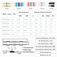500 Conectores Termocontraíbles de Aluminio para Automoción, Resistentes al Agua, con Clasificación de 250V, para Soldadura y Empalme de Cables