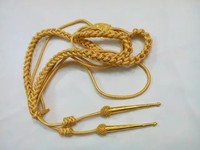 Aiguillette dorée en fil métallique pour épaule, accessoires de costume pour garde d'honneur et troupe artistique